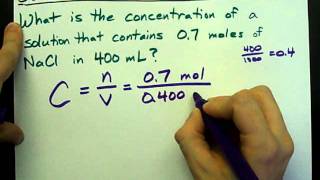 How to Calculate Concentration from Volume and Moles [upl. by Ahsrat353]