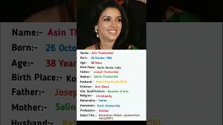 Beautiful Actress Asin Thottumkal Biography shorts asin [upl. by Sadler]