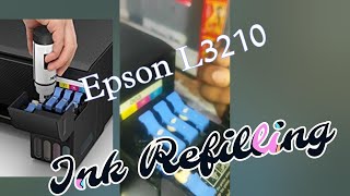 Ink refilling Epson L3210 Printer  How to refil ink in Epson printer 260624 [upl. by Dwaine]