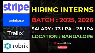 Top Software Engineering Internships for 2025 amp 2026  Stripe Coinbase Rubrik and Trellix [upl. by Rehttam]