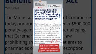 CVS Caremark Fined 500000 For Forcing Patients to CVS Mail Order and Retail Pharmacies [upl. by Anauj]