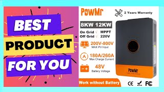 PowMr 8KW 12KW Hybrid Solar Inverter 48V 220V 3 Phase Inverter [upl. by Anihsat577]