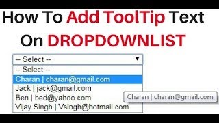 bind tooltip for dropdownlist control listitem aspnet databound [upl. by Oinotnaesoj]