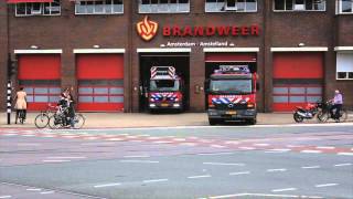 Brandweer kazerne Dirk Willem Hendrik en Nico met spoed in Amsterdam [upl. by Colwell]