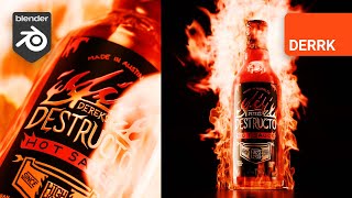 Hot Sauce in Blender 3D with FIRE SIMULATION [upl. by Llenrrad318]