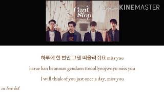 Cant Stop Lyrics  CNBLUE 씨엔블루 [upl. by Kevon]