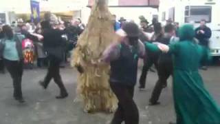 Whittlesey Straw Bear Dances With Old Glory [upl. by Ynnattirb]