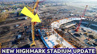 THE STEEL IS UP New Highmark Stadium Update Steel Installations Foundations And More Work [upl. by Plusch]