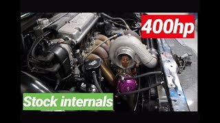 Turbo f20b makes 400hp on stock internals [upl. by Krishnah505]