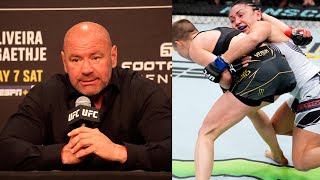 Dana White Reacts to Rose Namajunas loss to Carla Esparza ‘I zoned out half way through it [upl. by Yticilef16]