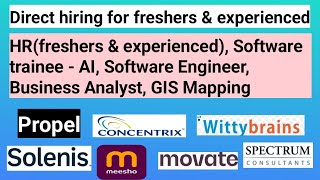 8 Exciting Software Jobs for Both Freshers amp Experienced  Direct Hiring  20212025 batches [upl. by Tedric]