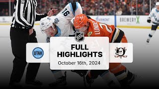 Utah Hockey Club at Ducks  October 16 2024  NHL Full Game Highlights [upl. by Leugim]