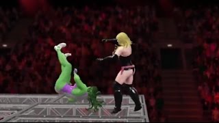 WWE 2K16 PS4 CAW DIVA MS MARVEL vs SHEHULK Hell in a Cell Single Match 20160222225050 [upl. by Ynnattirb290]