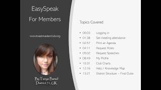 Easyspeak for Club members  Toastmasters Technology Training  Tanya Barad [upl. by Sharlene]