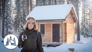 I built a tiny LOG CABIN in my backyard  From start to finish [upl. by Manda]