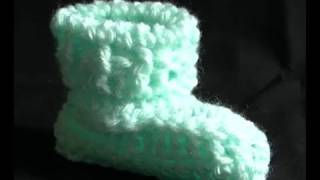 How to Crochet a Baby Bootie Part 2 of 2  Cats One Piece Wonder Baby Booties [upl. by Mellisent]