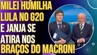 BARRACO NO G20 Milei e Giorgia Meloni humilham Lula e Janja se joga nos braços do Macron [upl. by Llatsyrk]