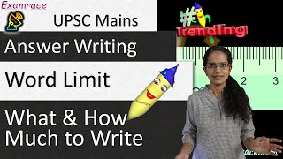 Answer Writing for UPSC Mains  Word Limit What amp How Much to Write  Writing Wednesdays [upl. by Eelime]