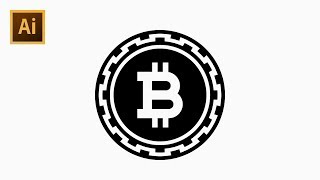 How to Draw Bitcoin Icon  Adobe Illustrator [upl. by Rabkin]