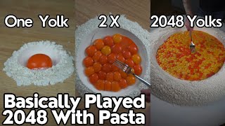 Pasta BUT The EGG YOLKS Double EVERY TIME  2048 Yolks [upl. by Jodee433]