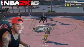 EXPOSING TRASH TALKERS AT THE PARK NBA 2K16 [upl. by Adnarem]