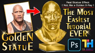 Any Photo into Gold Statue Photoshop DwayneJohnson TheRock [upl. by Bovill743]