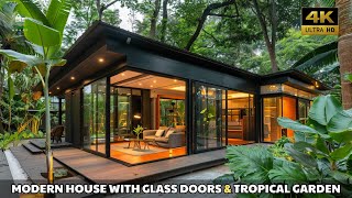 Black House with Glass Doors The Ideal Living Space for Souls That Demand Privacy [upl. by Nosylla]