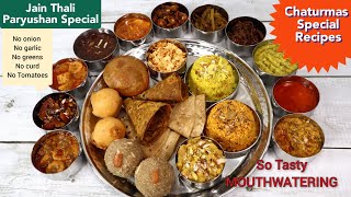 JAIN THALI  JAIN RECIPES  PARYUSHAN RECIPES  CHATURMAS RECIPES  NO ONION NO GARLIC RECIPES [upl. by Aekerly]