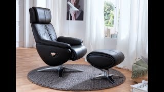 Relaxsessel quotSansonquot Leder schwarz mit Hocker [upl. by Eltsyek]