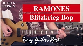 Ramones  Blitzkrieg Bop  Guitar lesson [upl. by Mussman]