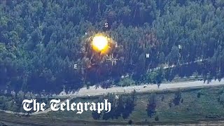 HIMARS missile system destroys Russian convoy hiding in a forest [upl. by Doak]