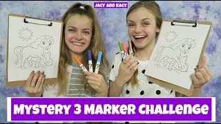 Mystery 3 Marker Challenge Jacy and Kacy [upl. by Haisa]