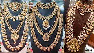 Gold Haram Designs 2021  Latest Long Gold Haar Collection  Long Gold Necklace [upl. by Zoba]