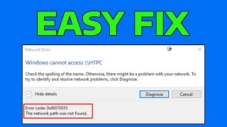 How To Fix The Network Path Was Not Found 0x80070035 Error [upl. by Ab214]