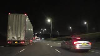 Night Drive On The M5 M6 amp M62 Motorways From Worcester To Liverpool England 2nd February 2024 [upl. by Mashe47]