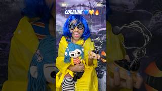 CORALINE HALLOWEEN LOOK 💙💛🔥😍👻🎃 shorts coraline coralinemovie halloweencostume [upl. by Wileen]