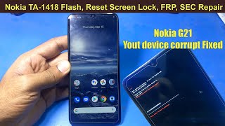 Nokia G21 TA1418 Repair Unlock Screen Lock FRP Lock All Done [upl. by Eisor]