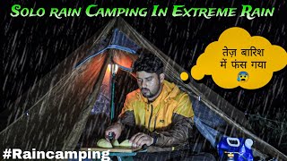 Solo Night Camping In Extreme Rain  Trapped In Cozy Tent raincamping [upl. by Lily86]