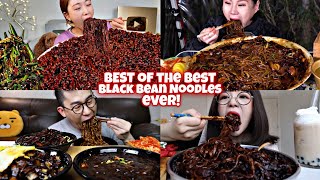 BLACKEST BLACK BEAN NOODLES MUKBANG⚫🤯😱😵 [upl. by Alleda]