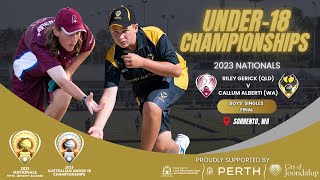 2023 Australian Under 18 Championships  Boys’ Singles Final [upl. by Rinum226]