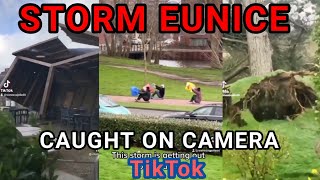 EUNICE UK LONDON STORM HURRICANE TWIST TIKTOK FOOTAGE CAUGHT ON CAMERA [upl. by Inot]