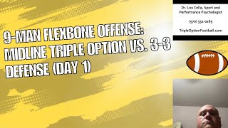 9Man Flexbone Offense Midline Triple Option vs 33 Defense Day 1 [upl. by Reeva992]