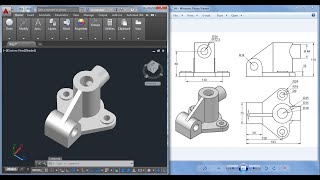 Autocad 3D practice drawing  SourceCAD [upl. by Atnom]