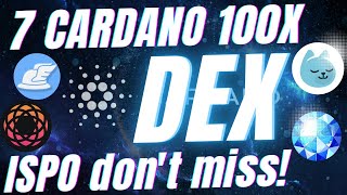 7 Cardano DEX similar to Uniswap 100x Gems amp ISPO Free Ada Tokens😬😎🤩🚀 [upl. by Ainollopa]