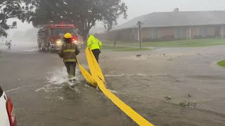 Morgan City firefighters brave Hurricane Francine to put out house fire [upl. by Nemaj]