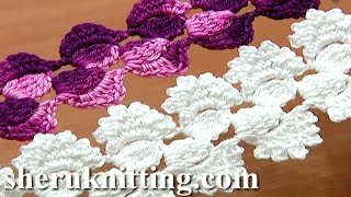 Crochet Lace Ribbon Tape How to5Treble Crochet Cluster [upl. by Verlee]