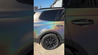 2020 KIA TELLURIDE Satin Flip Psychedelic Wrap  Gloss Black Roof  Chrome Delete  2022 Grill Swap [upl. by Aubyn]