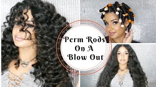 Perm Rod Set On Blown Out Stretched Natural Hair Tutorial [upl. by Sigismund]