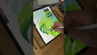 Procreate Monstera Tutorial procreatetutorials [upl. by Cailean810]