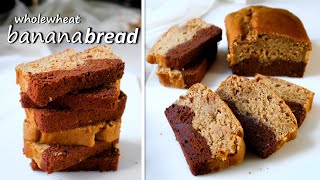 Healthy Whole Wheat Banana Bread  No Egg No Maida  Chocolate Banana Bread Recipe  Easy  Vegan [upl. by Gittle]